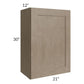 RTA Cobblestone Grey 21" x 30" Wall Cabinet with 1 Decorative End Panel , 1 Skin, and Glass Door