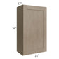 RTA Cobblestone Grey 21" x 36" Wall Cabinet with 1 Decorative End Panel and Glass Door