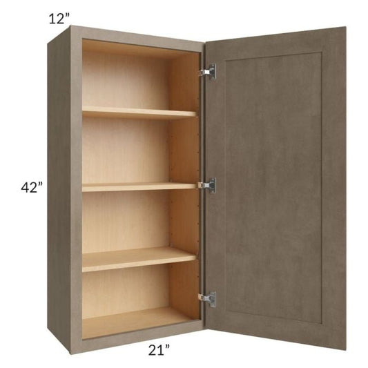 RTA Cobblestone Grey 21" x 42" Wall Cabinet with 1 Decorative End Panel and 1 Skin