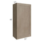 RTA Cobblestone Grey 21" x 42" Wall Cabinet with 1 Skin and Glass Door