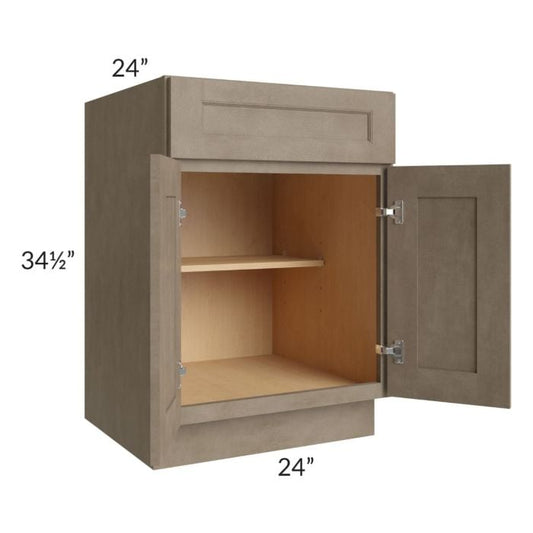 RTA Cobblestone Grey 24" Base Cabinet with 2 Roll Out Trays