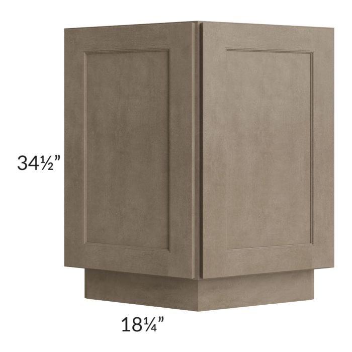 RTA Cobblestone Grey 24" Base End Angle Cabinet with 1 Skin