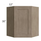 RTA Cobblestone Grey 24" x 30" Diagonal Corner Wall Cabinet with 1 Skin