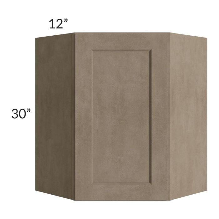 RTA Cobblestone Grey 24" x 30" Diagonal Corner Wall Cabinet with 1 Skin
