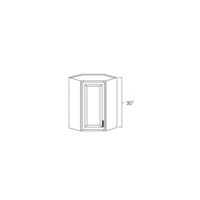RTA Cobblestone Grey 24" x 30" Diagonal Corner Wall Cabinet with 2 Skins