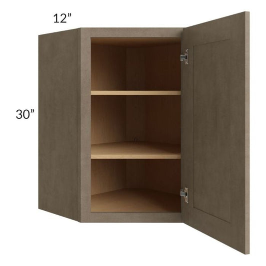 RTA Cobblestone Grey 24" x 30" Diagonal Corner Wall Cabinet with 2 Skins