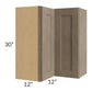RTA Cobblestone Grey 24" x 30" Easy Reach Corner Wall Cabinet with 2 Skins