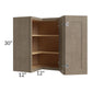 RTA Cobblestone Grey 24" x 30" Easy Reach Corner Wall Cabinet with 2 Skins