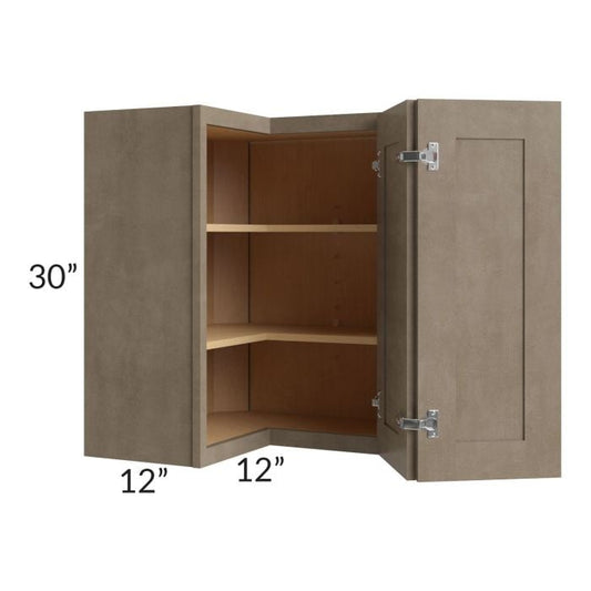RTA Cobblestone Grey 24" x 30" Easy Reach Corner Wall Cabinet with 2 Skins