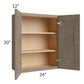 RTA Cobblestone Grey 24" x 30" Wall Cabinet with 1 Decorative End Panel and 1 Skin