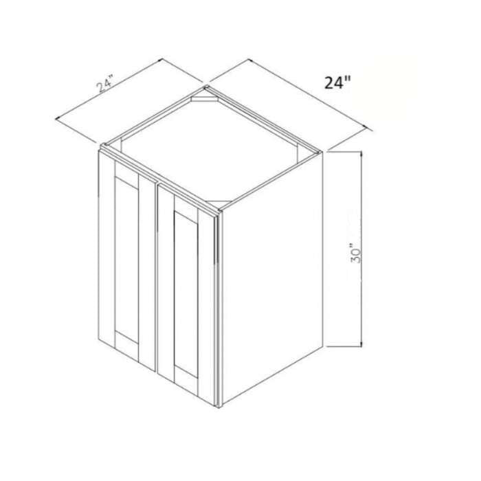 RTA Cobblestone Grey 24" x 30" x 24" Split Pantry Wall Cabinet with 1 Skin