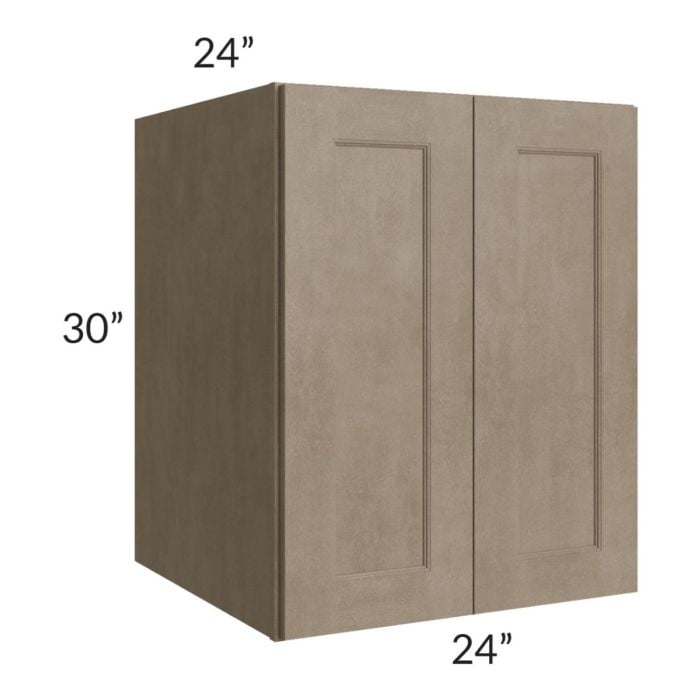 RTA Cobblestone Grey 24" x 30" x 24" Split Pantry Wall Cabinet with 2 Skins