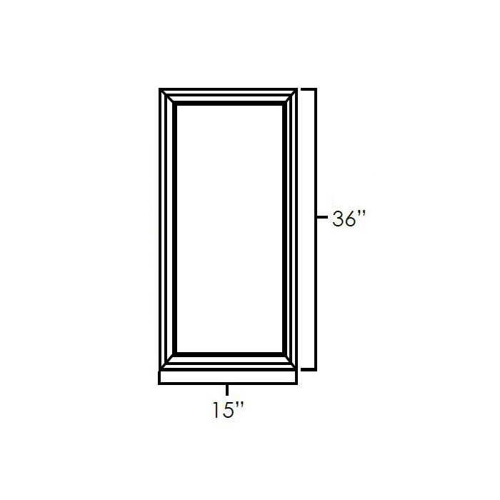 RTA Cobblestone Grey 24" x 36" Corner Glass Door