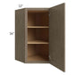 RTA Cobblestone Grey 24" x 36" Diagonal Corner Wall Cabinet with Glass Door