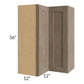 RTA Cobblestone Grey 24" x 36" Easy Reach Corner Wall Cabinet with 1 Skin