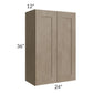 RTA Cobblestone Grey 24" x 36" Wall Cabinet with 1 Decorative End Panel