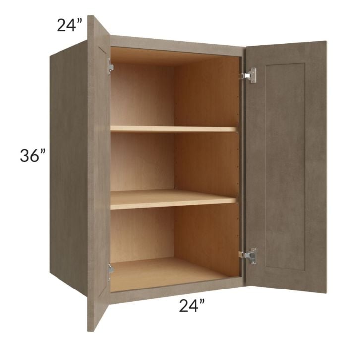 RTA Cobblestone Grey 24" x 36" x 24" Split Pantry Wall Cabinet
