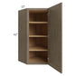 RTA Cobblestone Grey 24" x 42" Diagonal Corner Wall Cabinet
