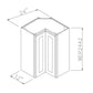 RTA Cobblestone Grey 24" x 42" Easy Reach Corner Wall Cabinet
