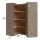 RTA Cobblestone Grey 24" x 42" Easy Reach Corner Wall Cabinet