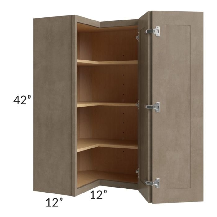 RTA Cobblestone Grey 24" x 42" Easy Reach Corner Wall Cabinet