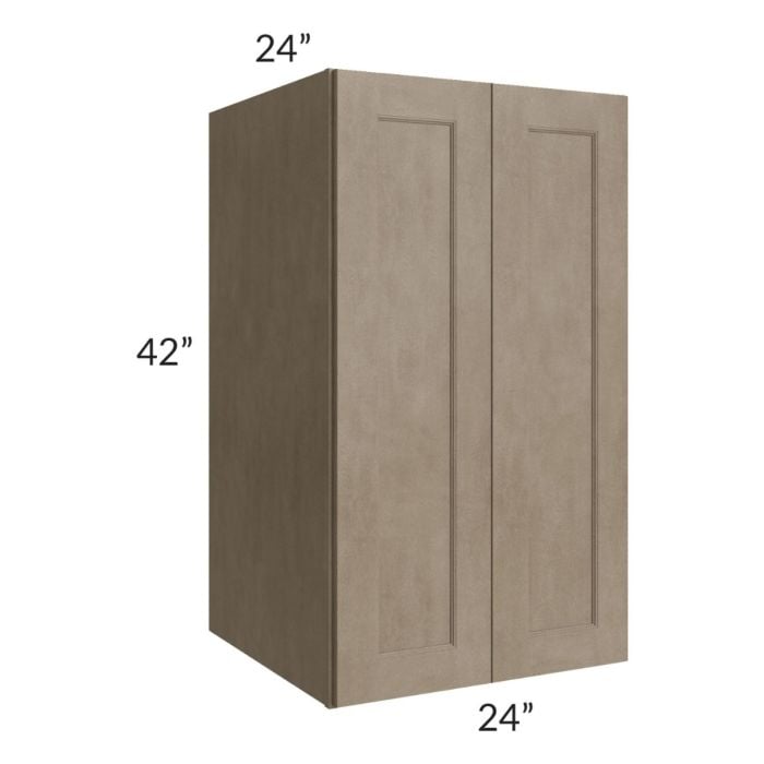 RTA Cobblestone Grey 24" x 42" x 24" Split Pantry Wall Cabinet with 2 Skins