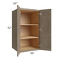 RTA Cobblestone Grey 24" x 42" x 24" Split Pantry Wall Cabinet with 2 Skins