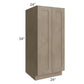RTA Cobblestone Grey 24" x 54" Split Pantry Base Cabinet with 1 Skin