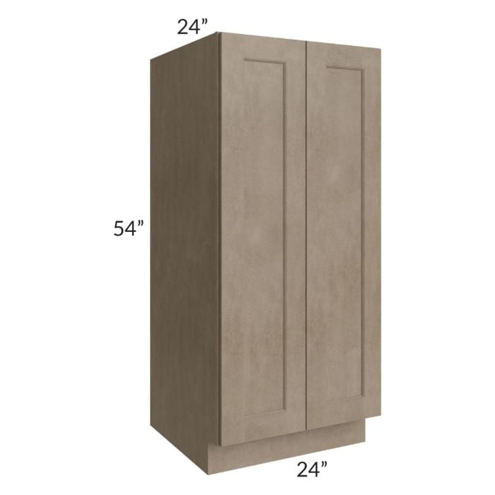 RTA Cobblestone Grey 24" x 54" Split Pantry Base Cabinet with 2 Skins and 1 Roll Out Tray
