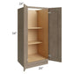 RTA Cobblestone Grey 24" x 54" Split Pantry Base Cabinet with 2 Skins and 3 Roll Out Trays