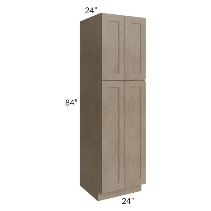RTA Cobblestone Grey 24" x 84" Utility Cabinet with 1 Decorative End Panel and 2 Roll Out Trays