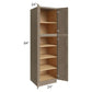 RTA Cobblestone Grey 24" x 84" Utility Cabinet with 2 Decorative End Panels