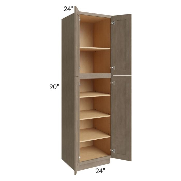 RTA Cobblestone Grey 24" x 90" Utility Cabinet with 1 Decorative End Panel