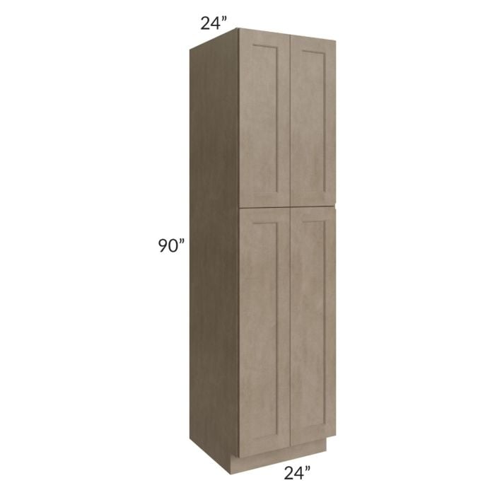 RTA Cobblestone Grey 24" x 90" Utility Cabinet with 2 Decorative End Panels and 2 Roll Out Trays