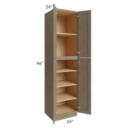 RTA Cobblestone Grey 24" x 96" Utility Cabinet with 1 Decorative End Panel