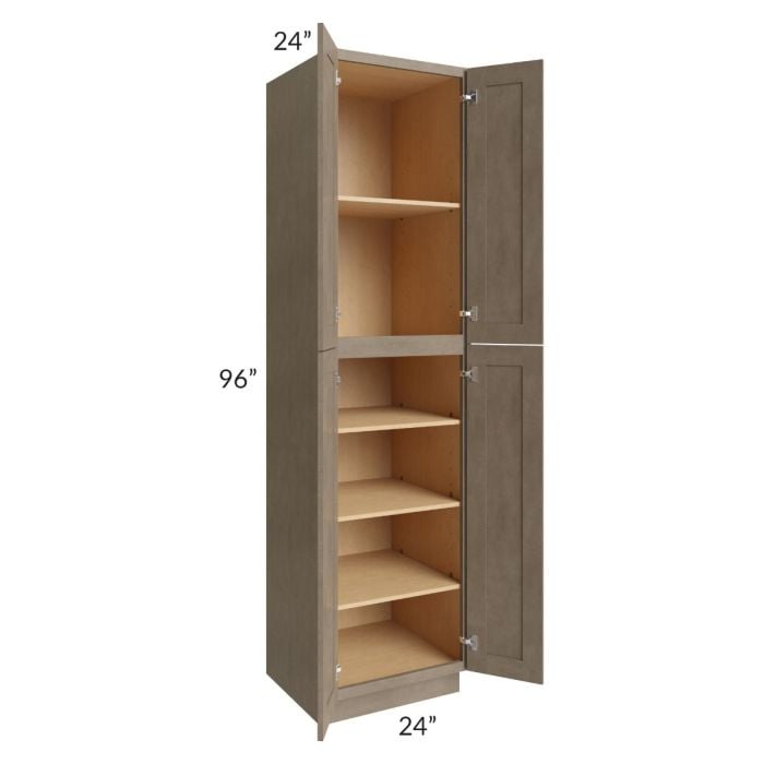 RTA Cobblestone Grey 24" x 96" Utility Cabinet with 2 Decorative End Panels
