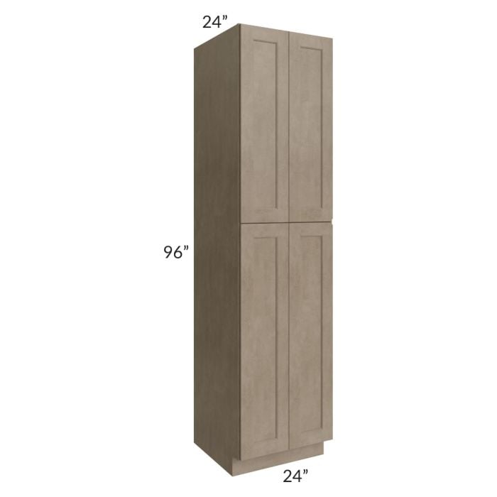 RTA Cobblestone Grey 24" x 96" Utility Cabinet with 2 Roll Out Trays