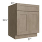 RTA Cobblestone Grey 27" Base Cabinet with 1 Roll Out Tray