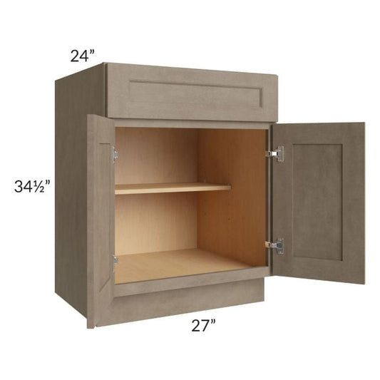 RTA Cobblestone Grey 27" Base Cabinet with 2 Decorative End Panels