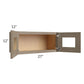 RTA Cobblestone Grey 27" x 12" Decorative Wall Cabinet with Plain Glass and 2 Skins