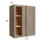 RTA Cobblestone Grey 27" x 30" Blind Corner Wall Cabinet with 2 Skins