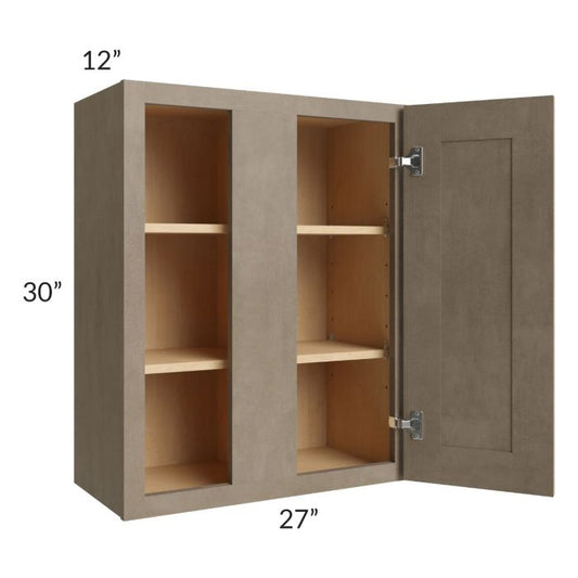 RTA Cobblestone Grey 27" x 30" Blind Corner Wall Cabinet with 2 Skins
