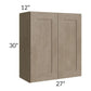 RTA Cobblestone Grey 27" x 30" Wall Cabinet with 1 Decorative End Panel and 2 Skins
