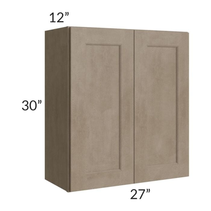 RTA Cobblestone Grey 27" x 30" Wall Cabinet with 1 Decorative End Panel and 2 Skins