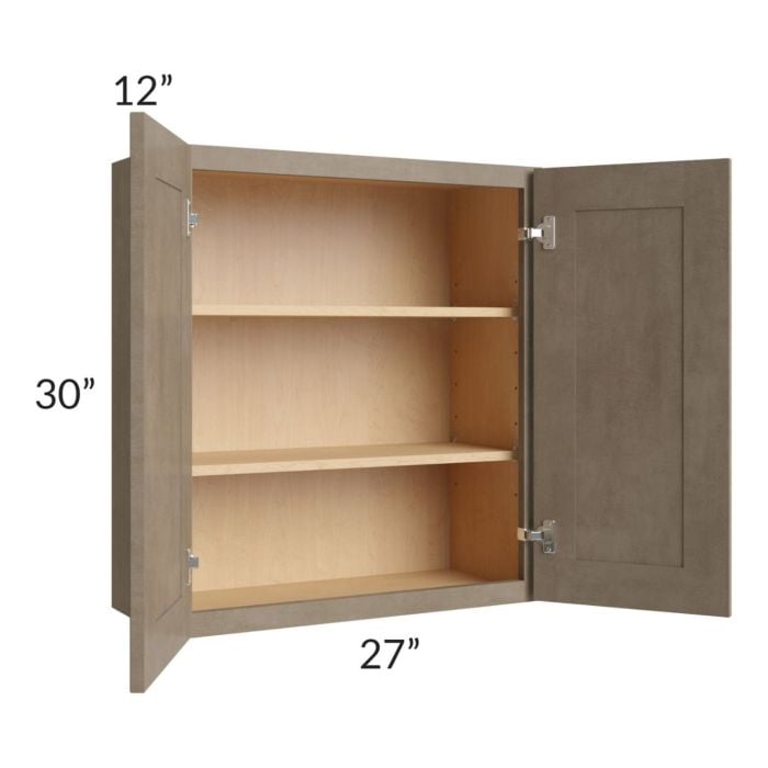 RTA Cobblestone Grey 27" x 30" Wall Cabinet with 1 Skin