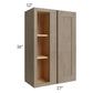 RTA Cobblestone Grey 27" x 36" Blind Corner Wall Cabinet