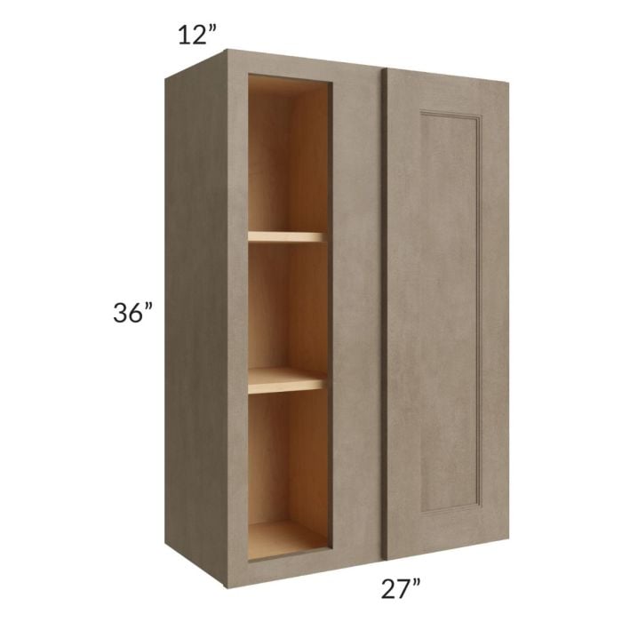 RTA Cobblestone Grey 27" x 36" Blind Corner Wall Cabinet with 1 Skin