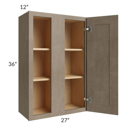 RTA Cobblestone Grey 27" x 36" Blind Corner Wall Cabinet with 1 Skin