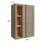 RTA Cobblestone Grey 27" x 36" Blind Corner Wall Cabinet with 2 Skins