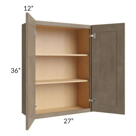 RTA Cobblestone Grey 27" x 36" Wall Cabinet with 1 Decorative End Panel